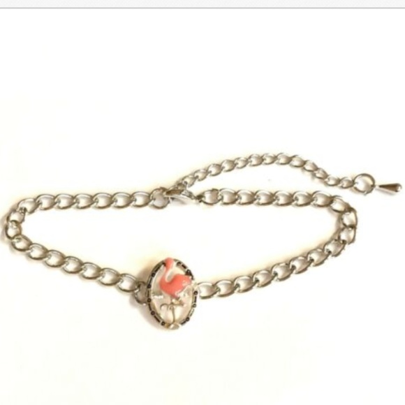 Silver Flamingo Bracelet Anklet 8-10.5" Island - Picture 3 of 8